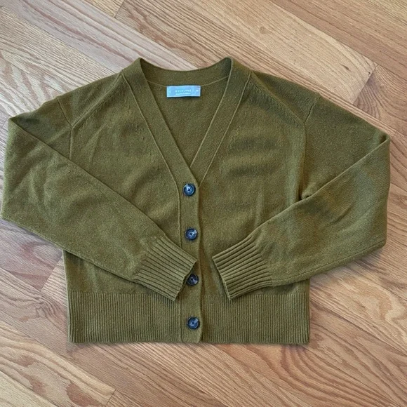 Everlane The Cashmere Cardigan Tapenade XS - Picture 2 of 15